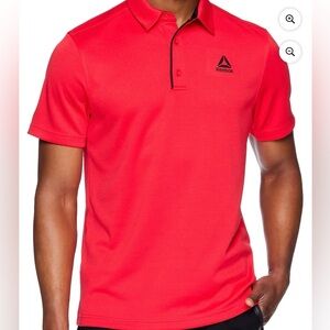 NWOT- Men’s REEBOK Red Short Sleeve Red Polo Shirt SIZE LARGE Golf Shirt